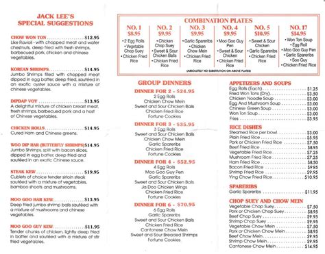 jacklees menu